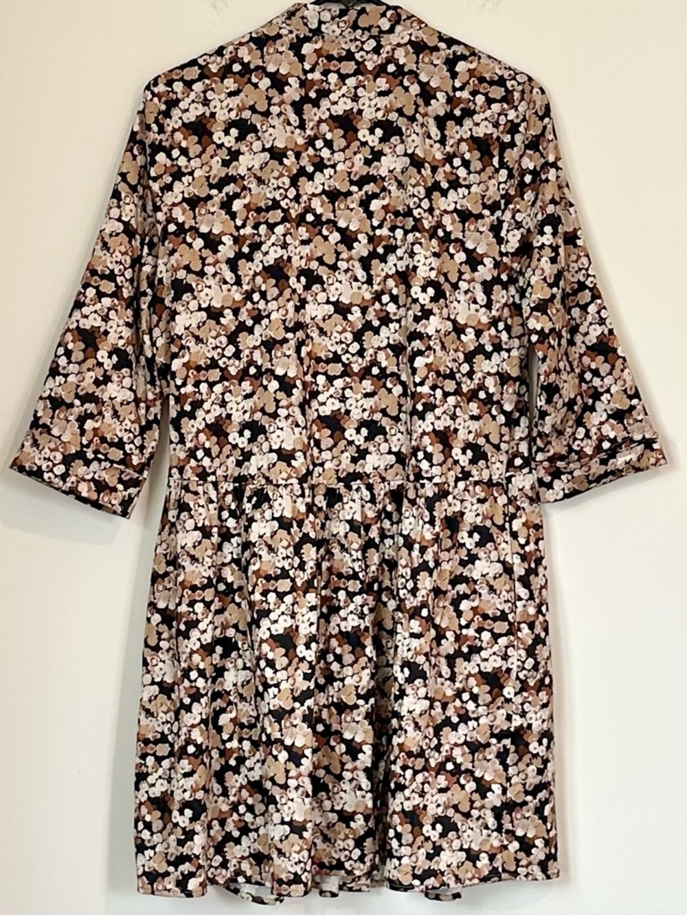 Tuckernuck Woodrose Royal Shirt Dress Brown and Cream Floral Button-Front - S - Picture 8 of 8